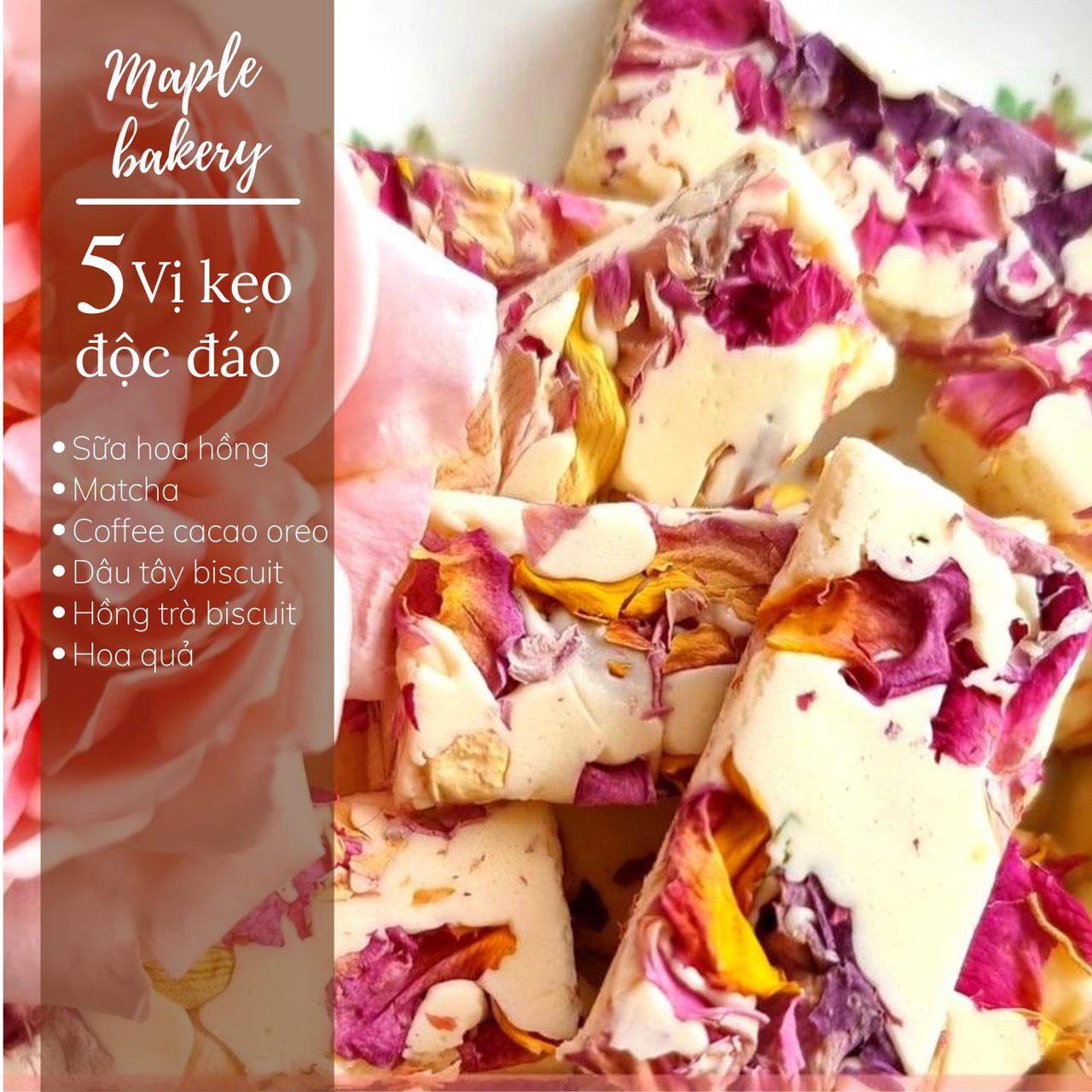 Kẹo nougat healthy vị Matcha - Kẹo hạnh phúc ăn kiêng - Siêu hạt, ít ngọt, thơm ngon. giàu năng lượng