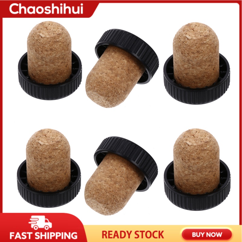 6pcs Red Wine Bottle Seal Stopper Wine Cork Bottle Plug Beverage Stopper