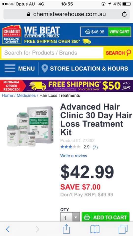 Advanced hair clinic Bộ sản phẩm rụng tóc