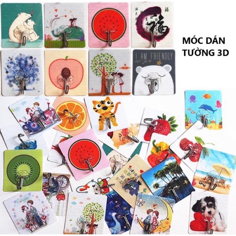 Set 5 Móc dán tường 3D (Chịu lực tốt)