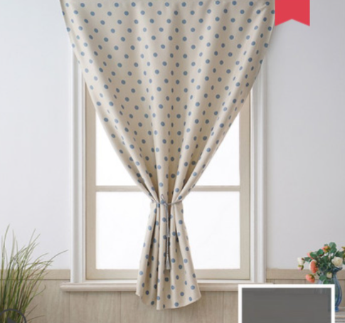 Rèm dán tường chấm bi đơn giản (không cần thanh treo) size 2m ngang x 2m7 cao