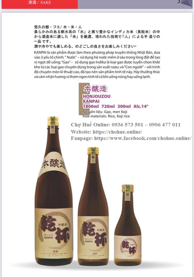 R ượu Sake Kanpai 1800ml - Shochu Sake