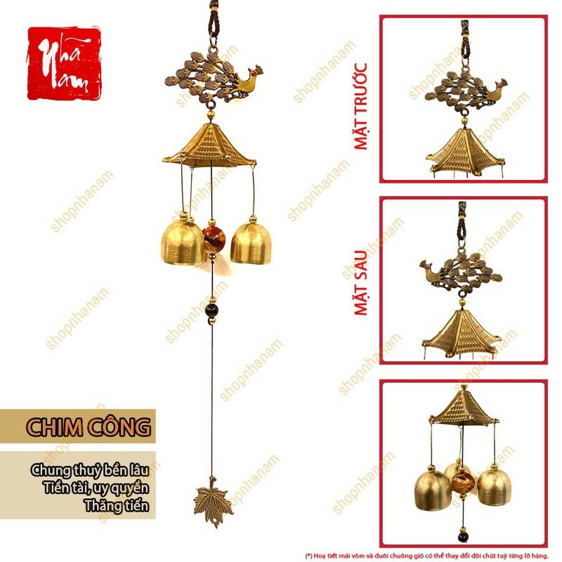 Chuông gió phong thủy ống đồng trang trí nhà cửa, Chuông gió đồng decor