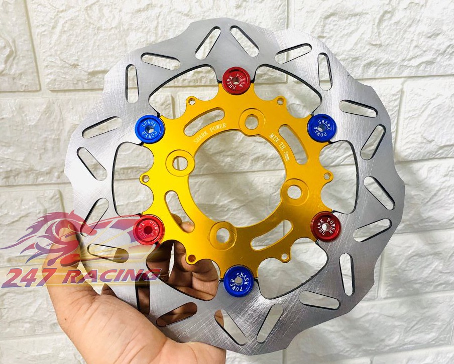 Đĩa Thắng Bông Phay CNC kiểng 220 gắn Sirius,Exciter 135,Wave,Blade màu Vàng