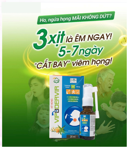 Xịt họng vipodervir chai 20ml