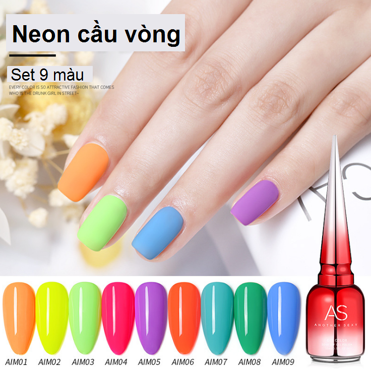 [HCM]Sơn gel AS red - Màu neon mã AIM