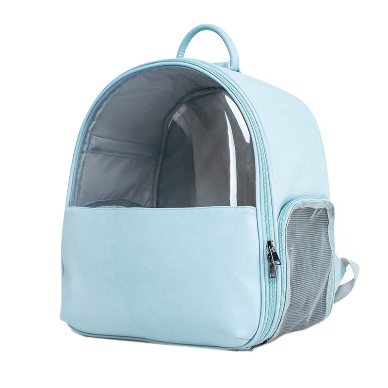 Pet Backpack Travel Carrier for Small Cats and Dogs, Ventilated Design Transparent Cover Portable Pet Bag for Hiking