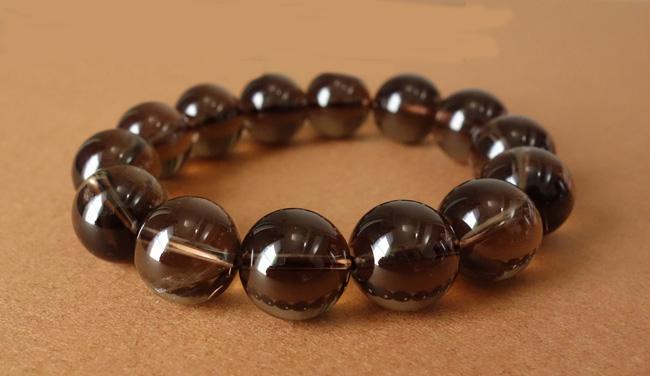 [HCM]VÒNG TAY PHONG THỦY ĐÁ THẠCH ANH KHÓI 16LY