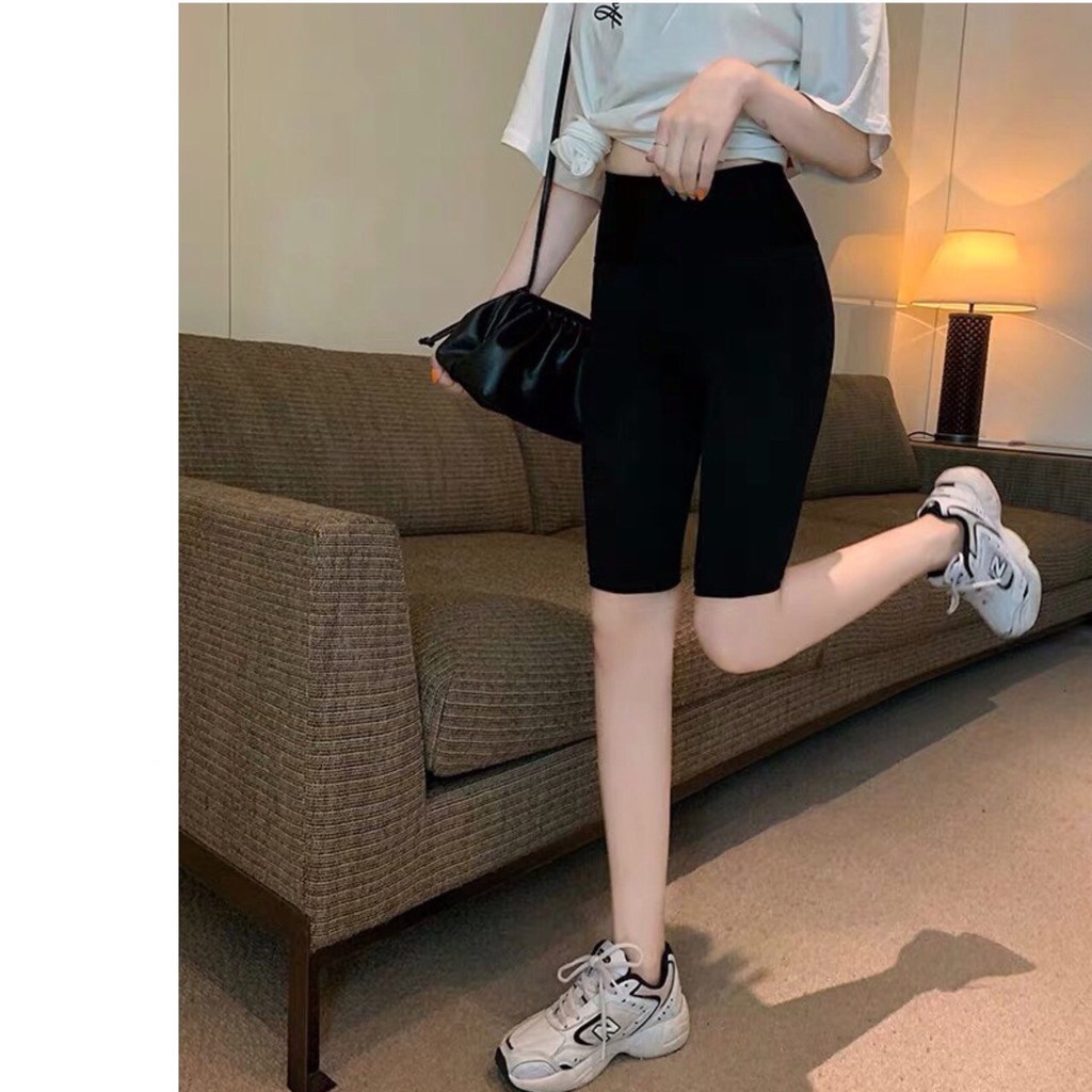 Quần legging đùi co dãn- legging cuộn hồng