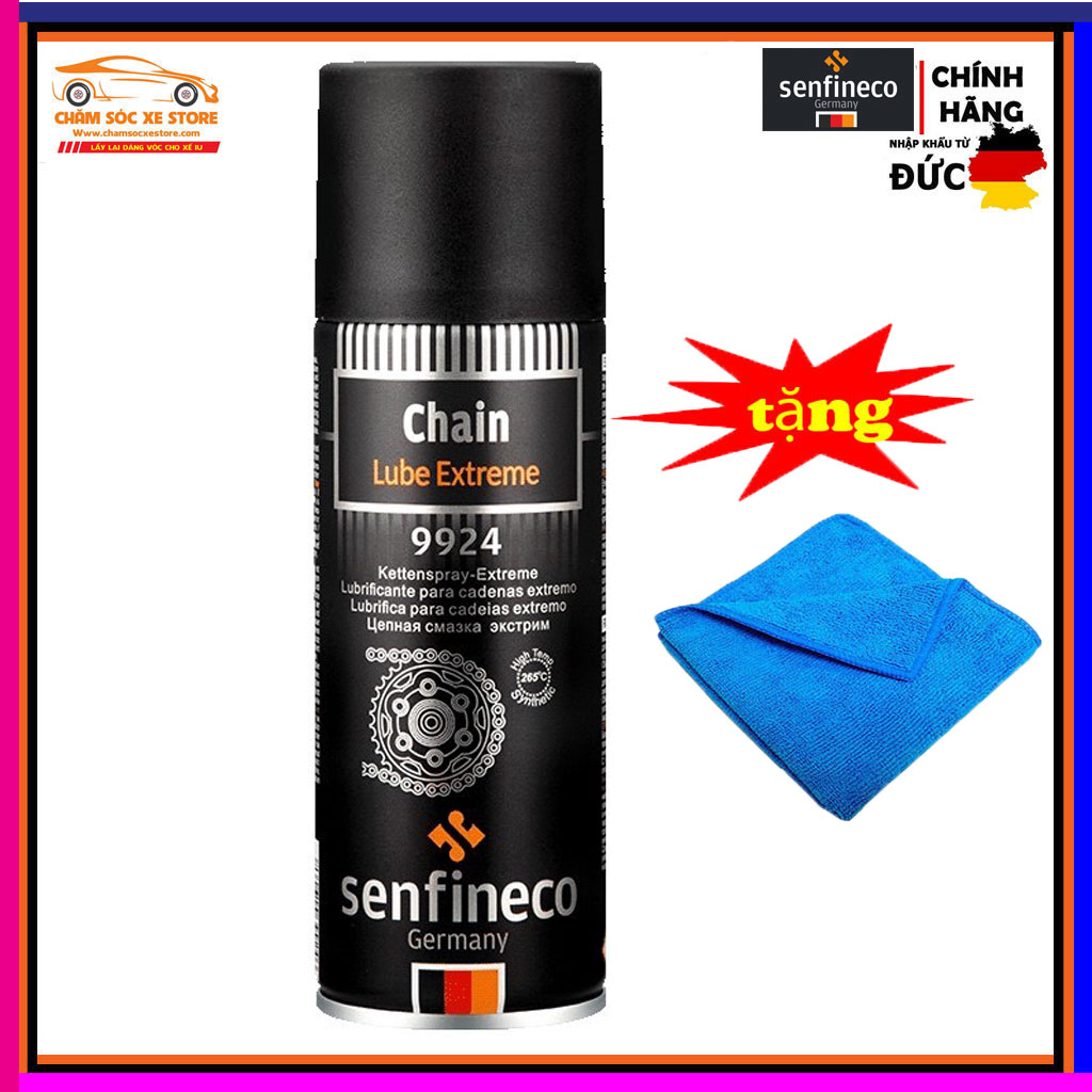 Xịt dưỡng sên senfineco chain lube extreme 9924 - 200ml tặng khăn