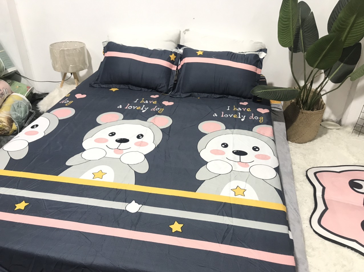 Bộ Ga Gối 3 Món ( Gồm 1 Ga Bo Chun + 2 Vỏ Gối) Mã CH210