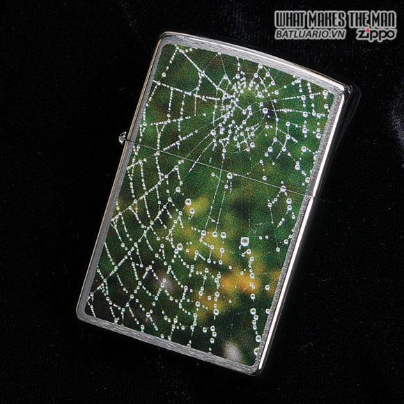 Bật lửa zippo 28285 - Bật lửa zippo Spider Web Rain Drops Brushed Chrome