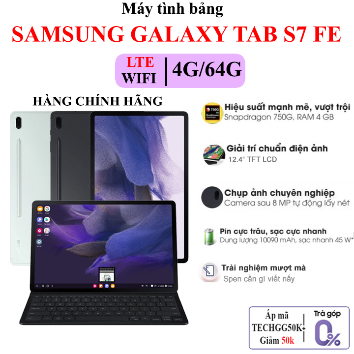 [Tặng bao da] Máy tính bảng Samsung Galaxy Tab S7 FE