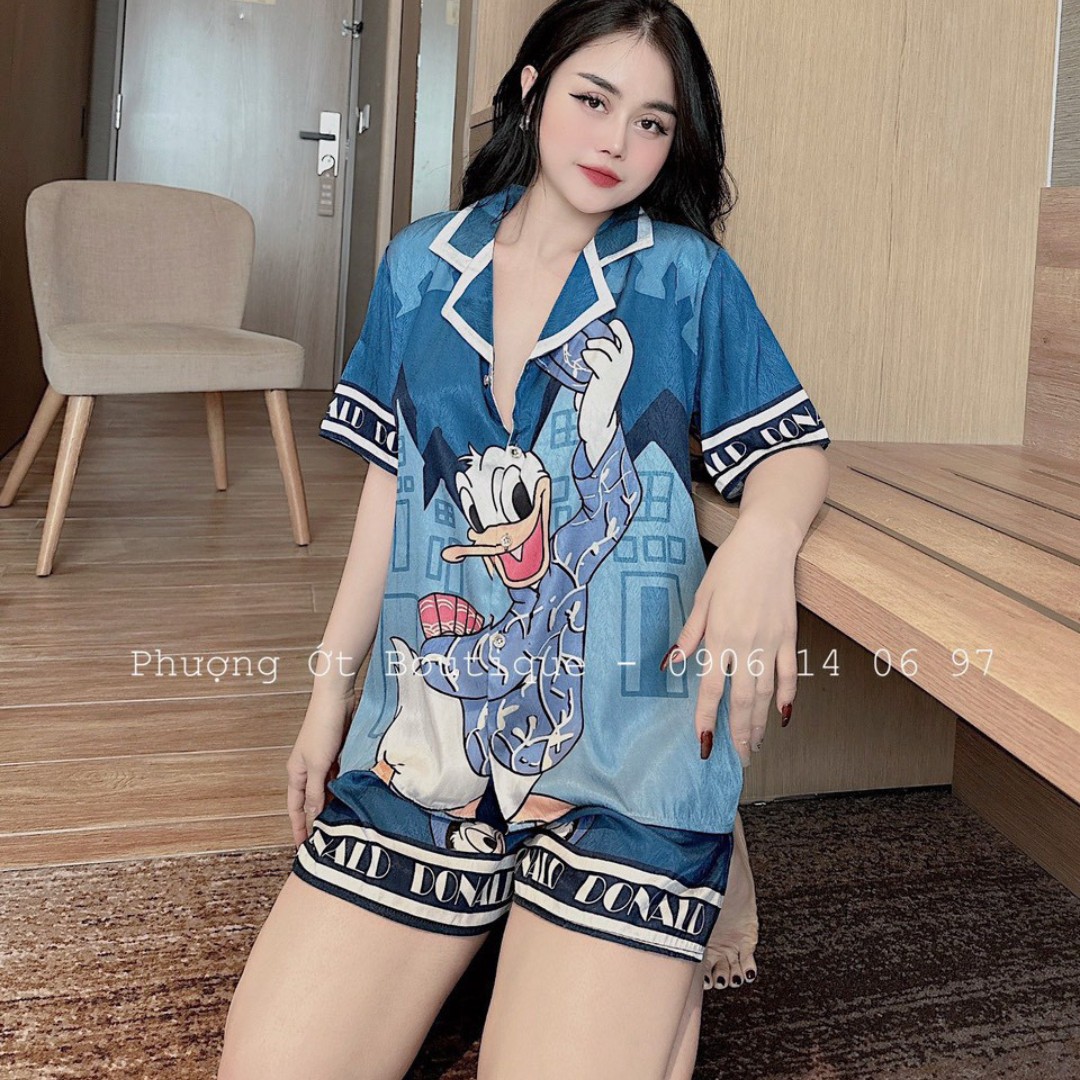 Đồ bộ đùi pijama lụa xước 3d cao cấp thiết kế victoria's hot dbj012807