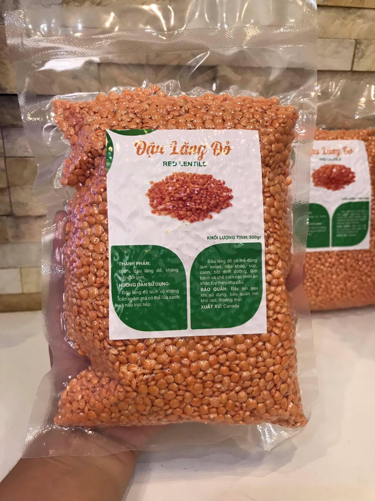 500 GRAM ĐẬU LĂNG ĐỎ ĐÃ TÁCH VỎ (nhập khẩu Argentina)