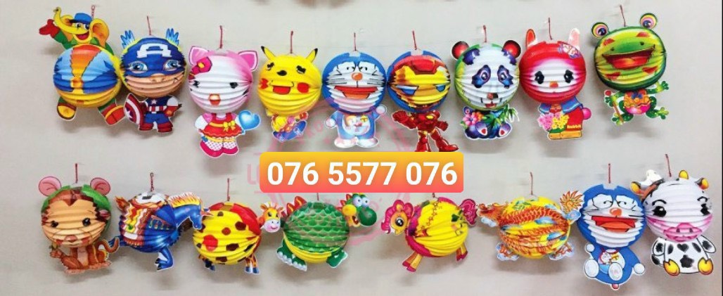 Lồng Đèn  Giấy TRung Thu Hình Thú Các Loại (Đồng giá 6k)