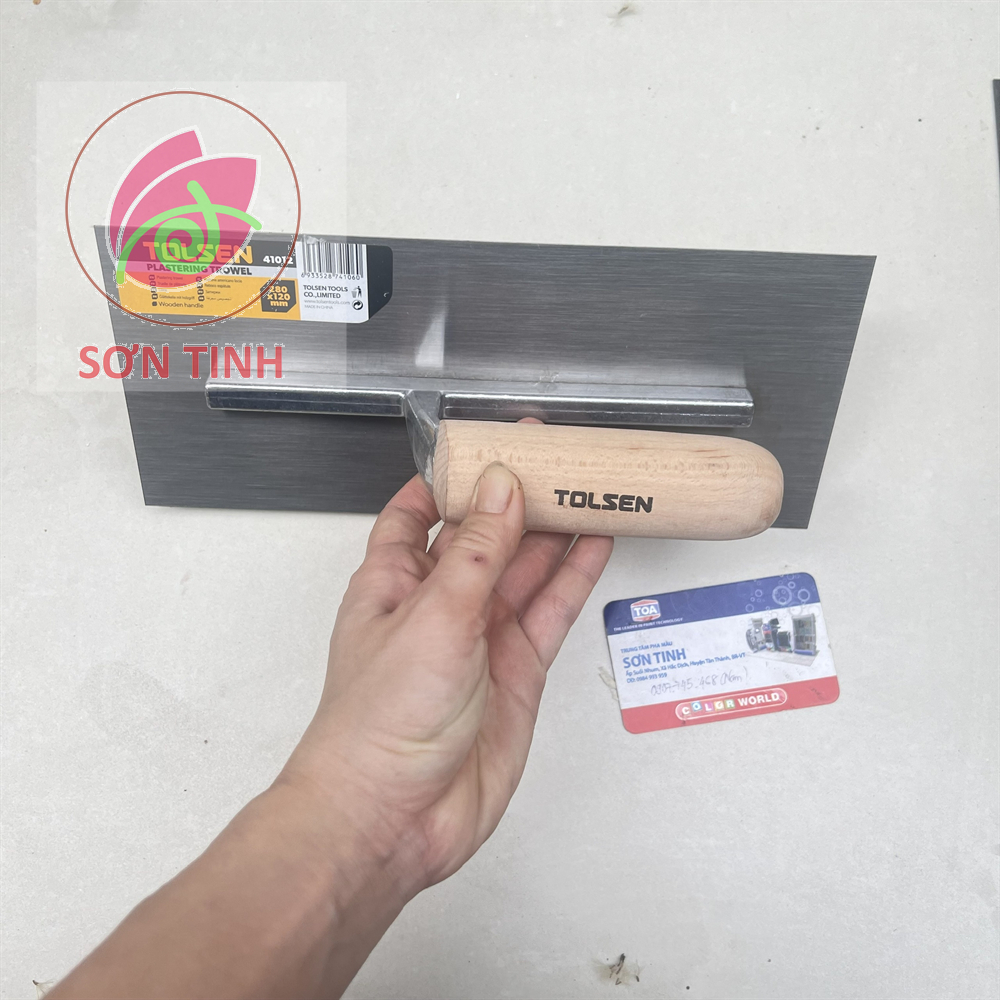 Bay bả thạch cao, bàn xoa cán gỗ tolsen 41012 plastering trowel