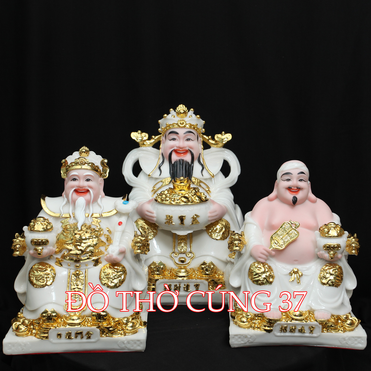 [ BỘ 3 ÔNG MÀU TRẮNG ] THẦN TÀI THỔ ĐỊA PHÚ QUÝ +THẦN TIỀN  [ COMPOSITE + BỘT ĐÁ ]