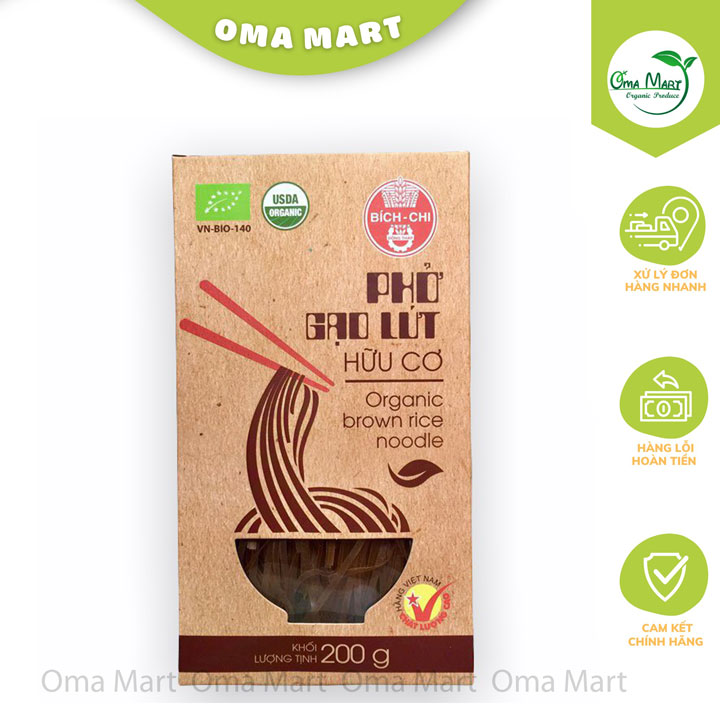 Phở gạo lứt hữu cơ Bích Chi 200g