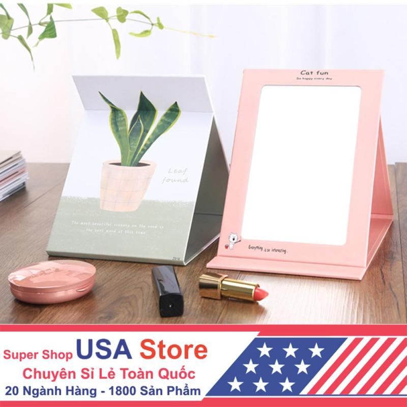 Gương Để Bàn Trang Trí Decor B2 Cute - Chữ Nhật Gấp Gọn giá rẻ