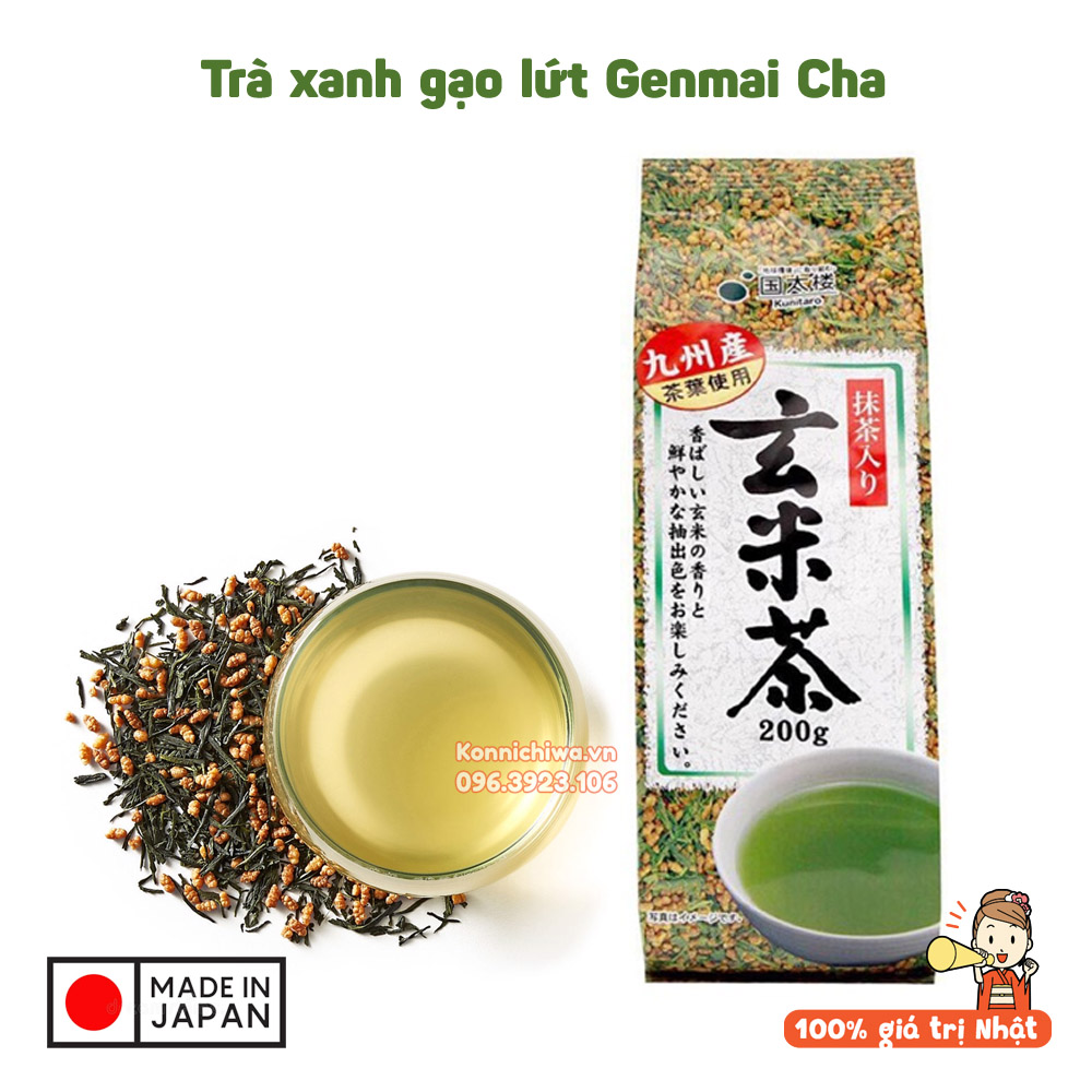 [DATE DÀI- HÀNG AUTH] Trà xanh gạo lứt rang Gen Maicha Nhật Bản 200g,Thanh nhiệt, giảm cân, thanh lọc gan,hết chứng táo bón