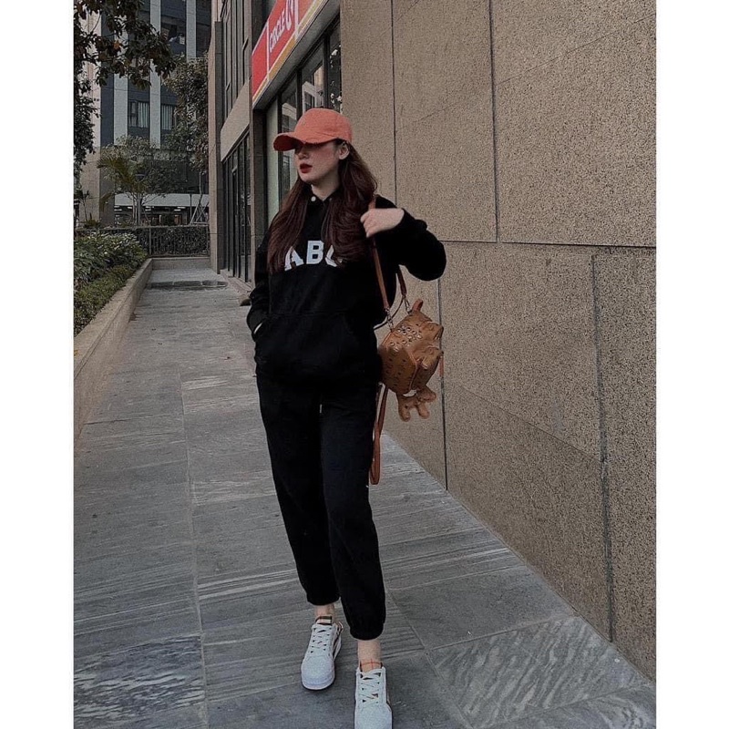 Bộ nỉ unisex acb, bộ mặc nhà dáng thể thao chất nỉ dày đẹp năng động