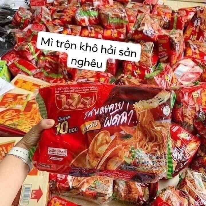 10 gói mì trộn khô hải sản nghêu thái lan