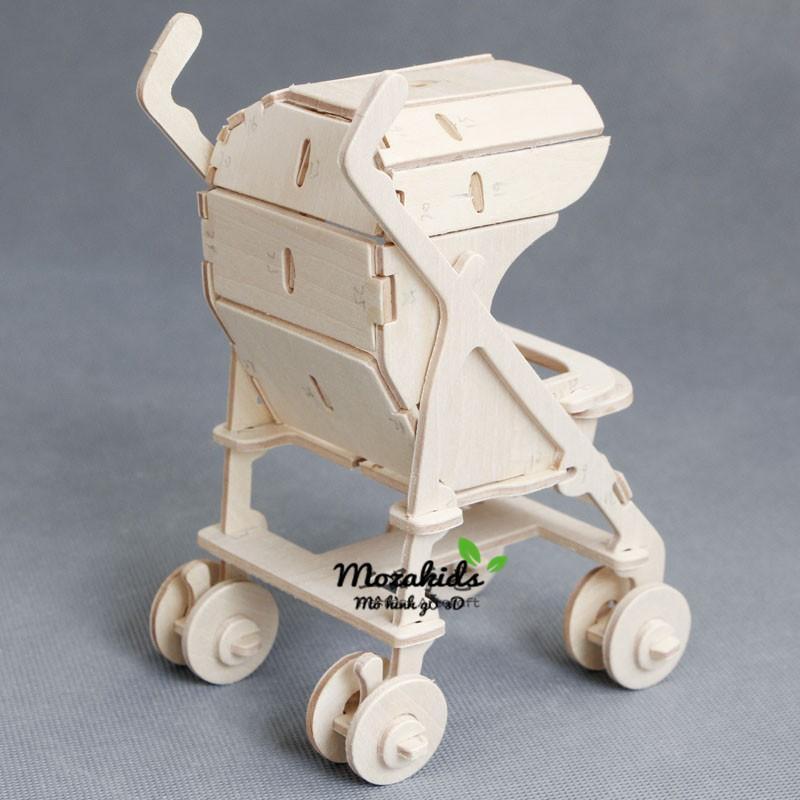 Mô hình lắp ráp gỗ 3D  (PT-01) Xe đẩy