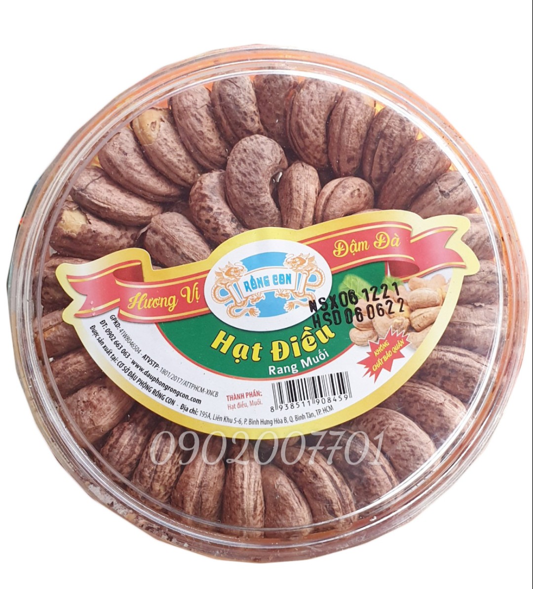[Quà Tết 2023] 500g Hạt điều rang muối loại A Xếp Hoa Rồng Con-đồ ăn vặt-tết-hạt điều-hạt sấy khô -hạt điều bình phước