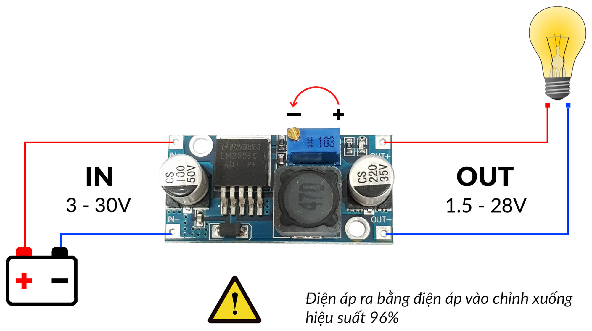Mạch hạ áp giảm áp LM2596 (3A)