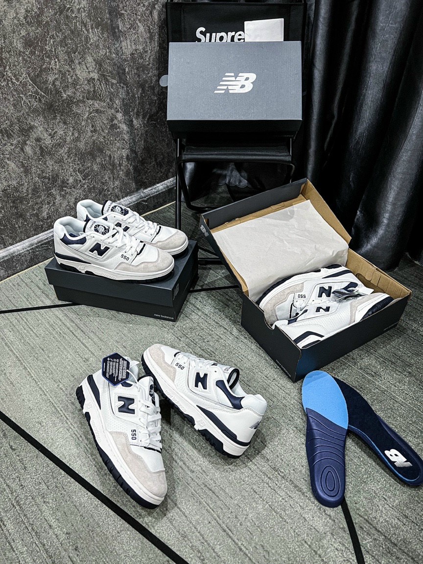Giày sneaker N.e.w Ba.l.ance 550 – White Navy ( full box )