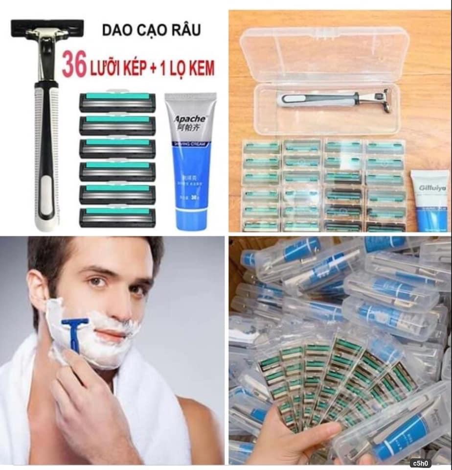 SET DAO CẠO RÂU + 36 LƯỠI DAO CẠO THAY THẾ