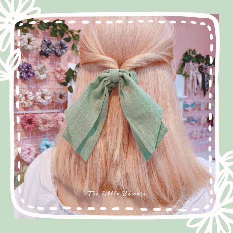 Cột tóc vải nơ đôi Petal Scrunchie The little Bownie