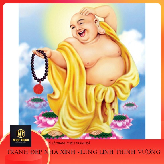 Tranh đính đá kim cương phật di lạc. kích thước: 65cm x 50cm