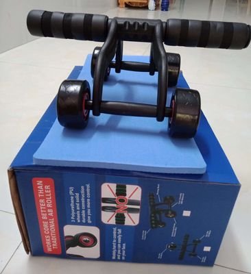 Con lăn tập cơ bụng con lăn 4 bánh cỡ lớn cao cấp con lăn tập thể dục tăng sức khỏe tặng kèm thảm lót