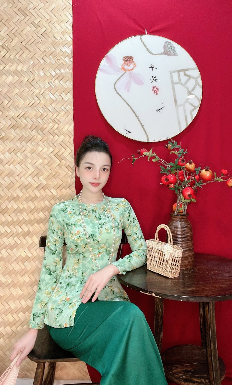 BỘ BÀ BA VẢI LỤA HỌA TIẾT VÀ CHẤM BI MẪU 2