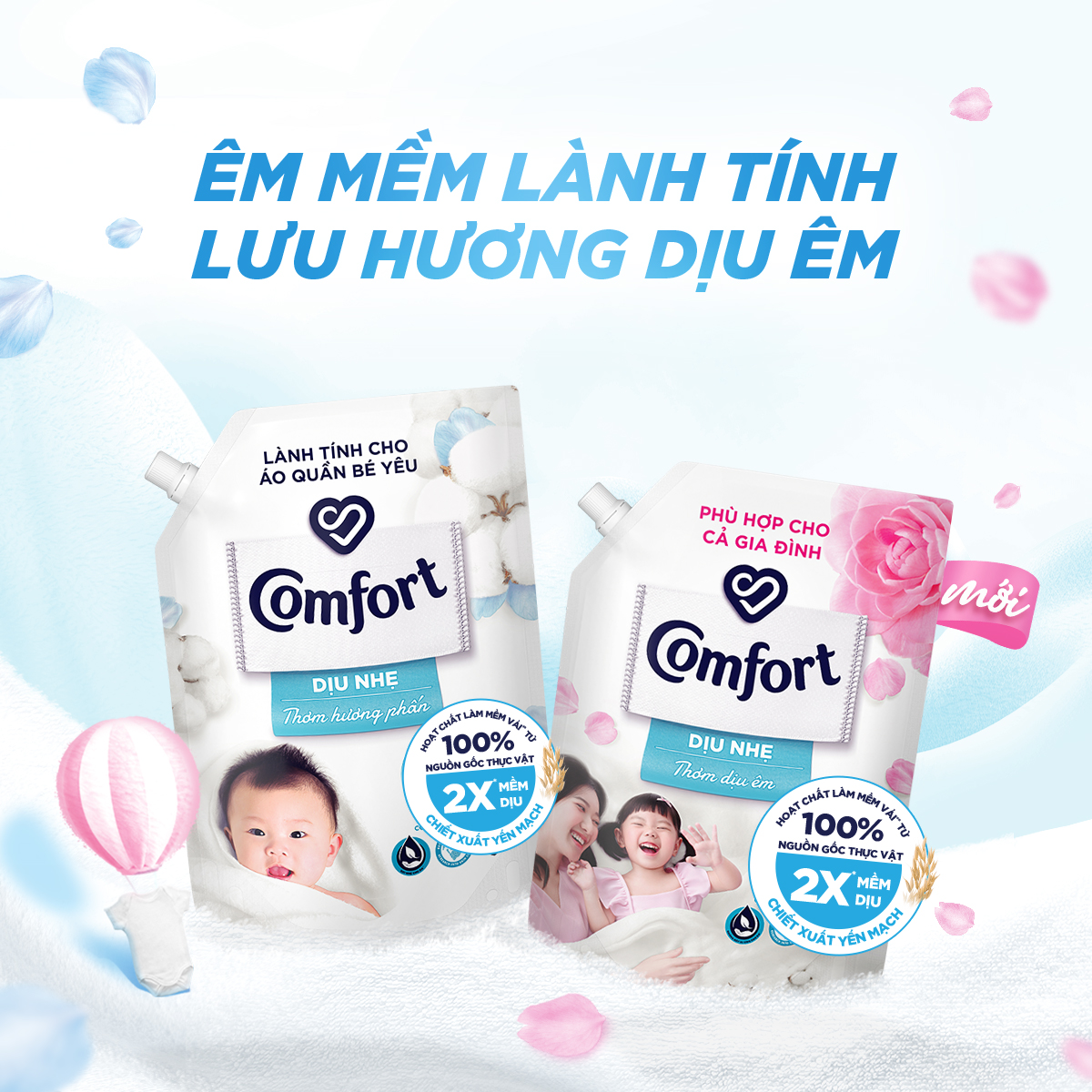 (Livestream) - Combo 2 Nước Xả Vải Comfort Dịu Nhẹ 3.6L