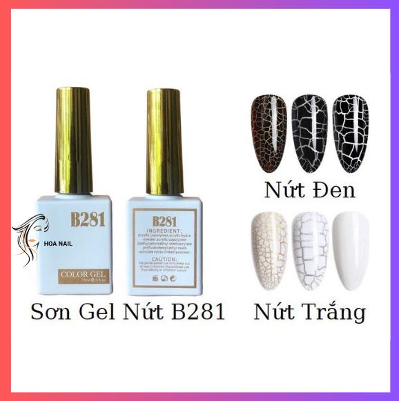 Sơn Gel Nứt B281 Cao Cấp , Sơn Nứt Trắng , Đen chai 15ml