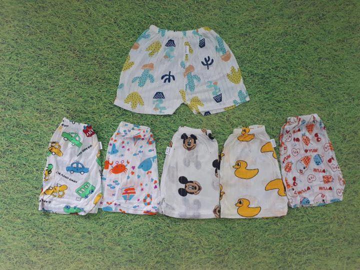 Quần chục cotton cho bé combo 10 quần (quần đùi)