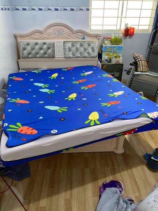 Ga thun lạnh hình bông 1m8 x 2m x 5cm CAO CẤP (Giao màu ngẫu nhiên)