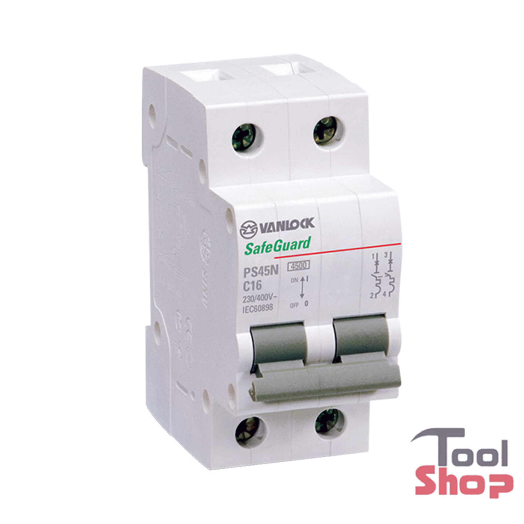 Cầu dao tự động - Loại 2 cực (MCB - 2 Pole) SINO PS45N