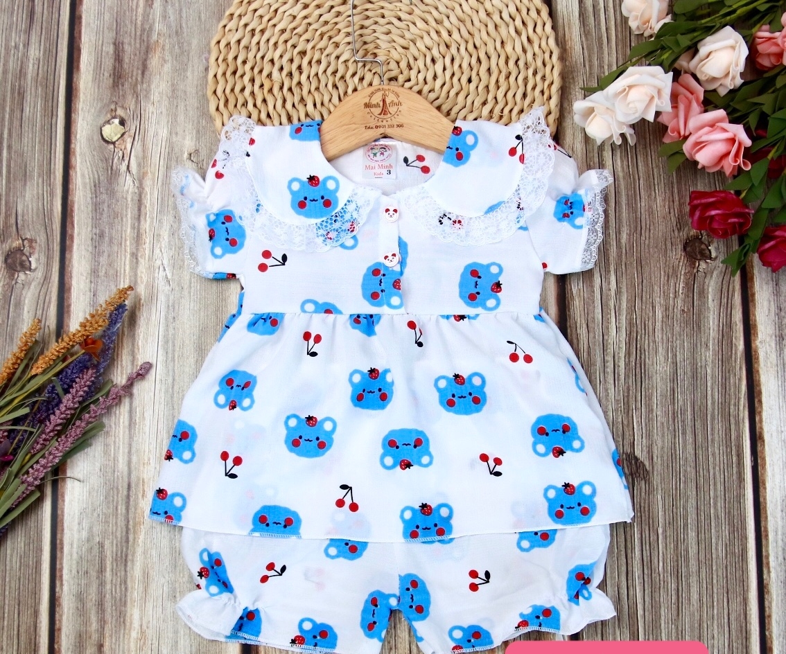 Bộ Tơ Xốp Tay Phồng Bé (14-18kg) (Giao màu ngẫu nhiên)