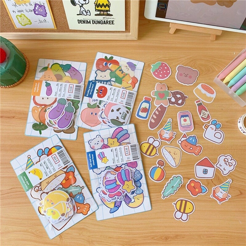 Set sticker hoạt hình chibi đáng yêu trang trí sổ