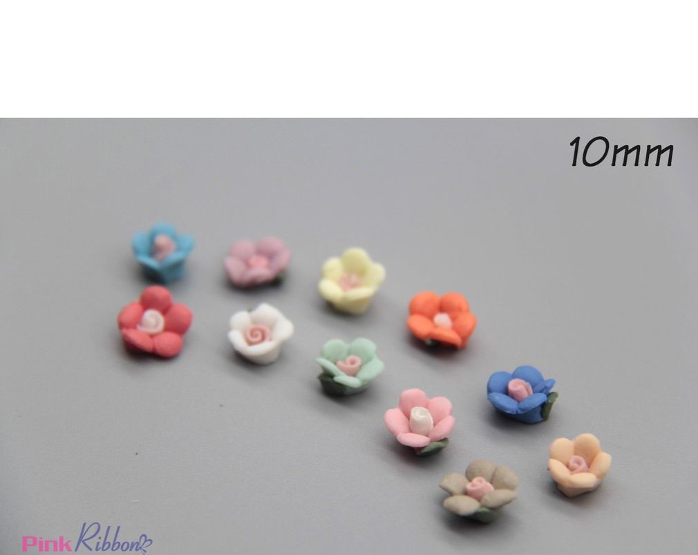 Hoa gốm nhí cỡ 10mm - Set 10 bông
