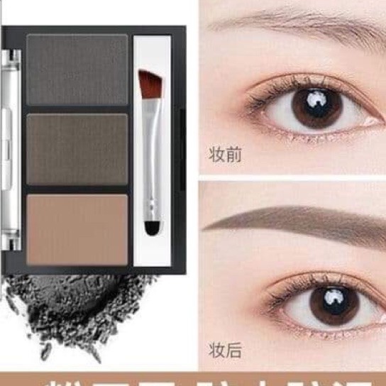 BỘT TÁN CHÂN MÀY 3 Ô KÈM CỌ THE TIME CONSTANT OF EYEBROW vẽ mày giúp mày đậm tự nhiên