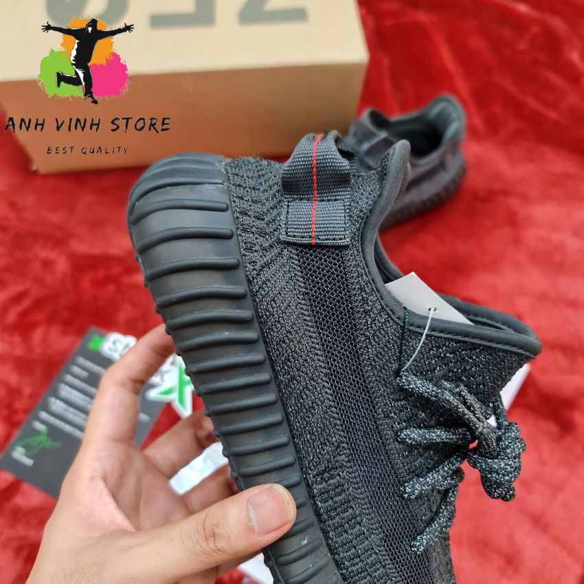 Giày chạy bộ nam nữ yeezy 350 v2 black static boost cao cấp