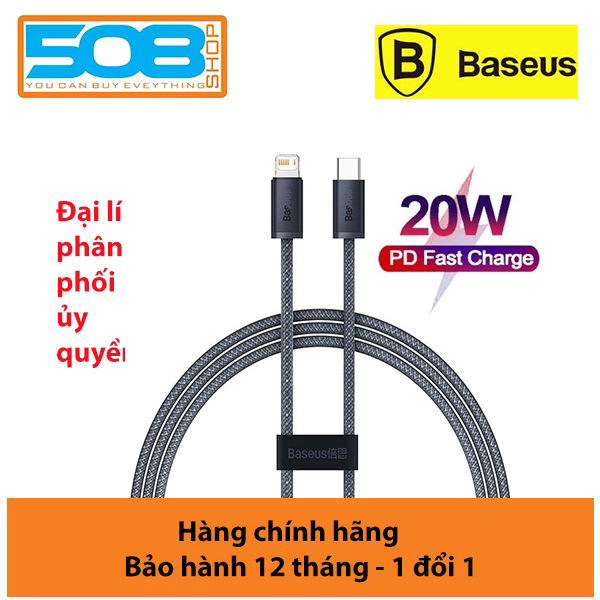 Cáp sạc nhanh ip 20w, cáp sạc nhanh baseus 20w type-c to ip, baseus dynamic series fast charging type c to lightning 20w cho iphone x xs max 11 12 13 pro...