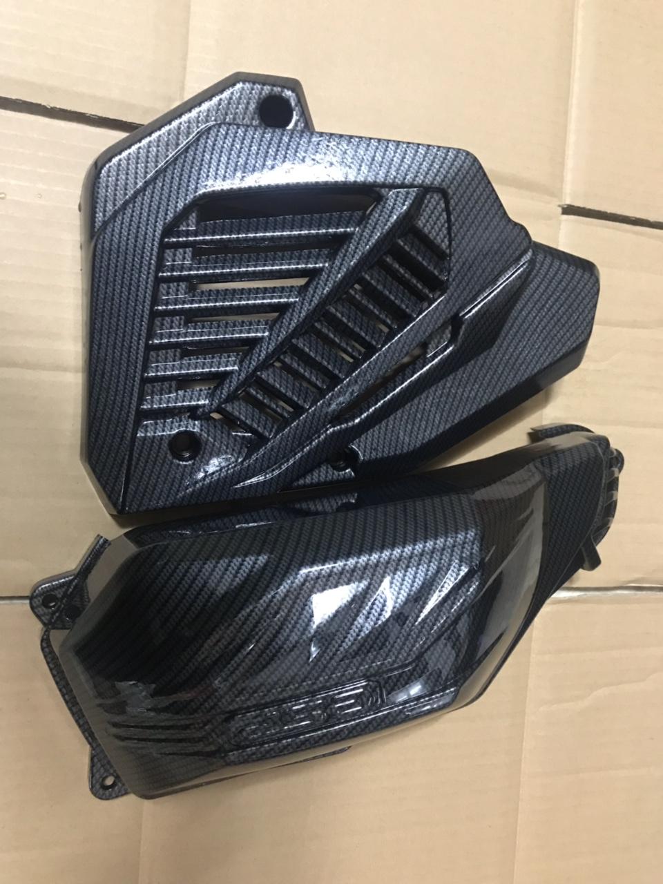 Bộ 3 món xe Click Thái 2015-2017, Vario 2016-2017 (Bô e, Quạt gió, thảm cao su lót sàn) màu mạ crom trắng hay sơn cacbon đen