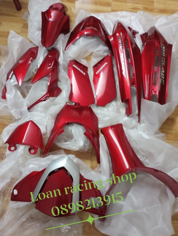 DÀN ÁO AIR BLADE 110 ĐỜI ĐẦU BXC MÀU ĐO,FULL NHỰA MÀU 13 món hàng zin chính hãng Honda