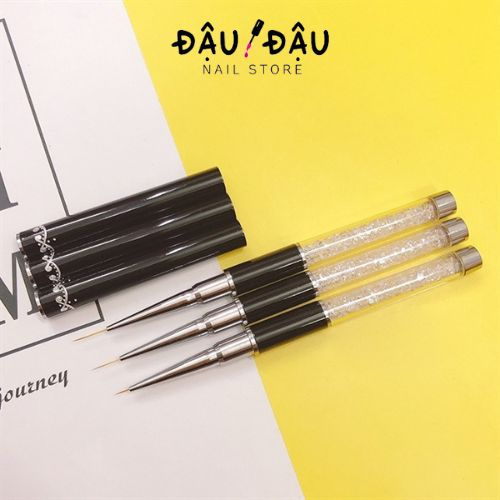 Cọ nét cán đá cao cấp 3 sizes (7mm; 9mm; 11mm) - Cọ vẽ nail chuyên dụng (lẻ chiếc)